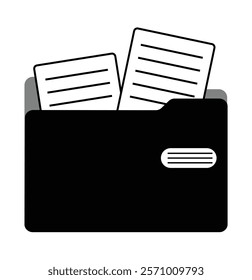 file folder icon set. Document in folder, data folder. Opened folder icons. vector illustration eps 10