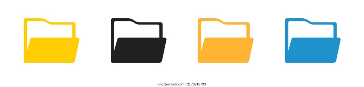 File Folder Icon Set Folder Symbol Stock Vector (royalty Free 