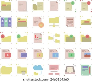 File and folder icon set vector design illustration stock