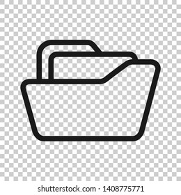 File folder icon in transparent style. Documents archive vector illustration on isolated background. Storage business concept.