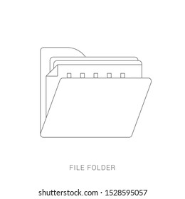 File, folder icon. Vector illustration, flat design.