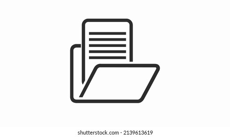 File or Folder Icon. Vector isolated editable black and white illustration
