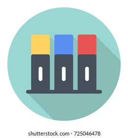 file folder icon vector with shadow. file folder long shadow style design