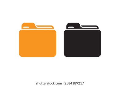 file folder icon vector silhouette isolated in white background
