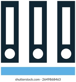 Vetor de ícone de pasta de arquivos, simbolizando organização, armazenamento de dados e gerenciamento de documentos. Ideal para interfaces digitais, arquivos, registros de negócios e sistemas de informações.