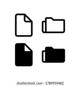 File and folder icons. With outline and glyph style