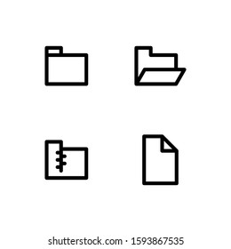File and folder icons. Outline style