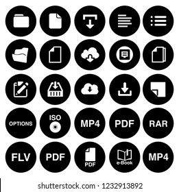 File and folder icons set- all document file formats- archive, paper, computer sign and symbols