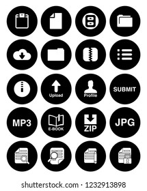 File and folder icons set- all document file formats- archive, paper, computer sign and symbols