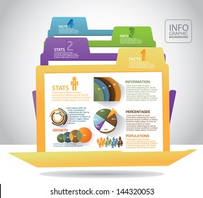 File folder infographic background template layout. EPS 10 vector, grouped for easy editing. No open shapes or paths.