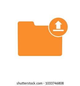 File folder internet sharing up upload uploading icon. Vector icon