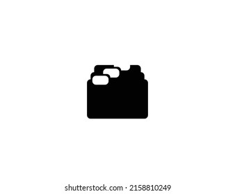 File folder isolated vector illustration icon. File box, container emoji illustration icon