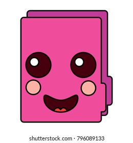 file folder kawaii icon image 