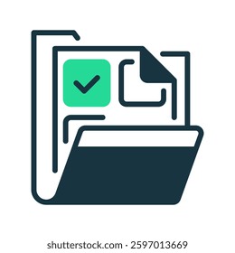 File Folder Line Icon, Outline Symbol for Document Organization, File Management, Office Tools, Data Storage, Digital Filing, Business Records, and Workspace Productivity