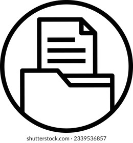 File Folder Line Icon - Single Icon, Vector
