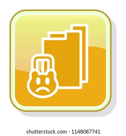 File Folder. Locked Document Icon. Password Protected concept. Editable stroke flat icons. Simple thin line art logo. Web app button. Vector illustration. 