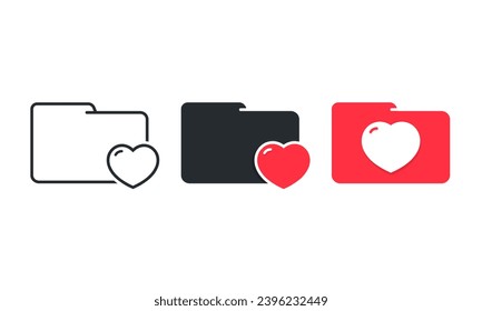 File folder with love icon. Illustration vector