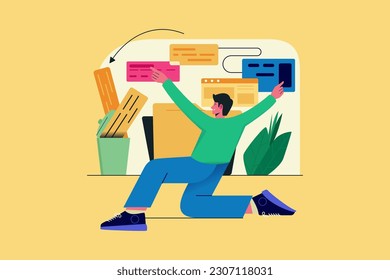 File and Folder Management or Document Storage Service flat Illustration