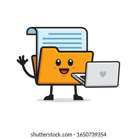 File folder mascot character design vector