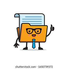 File folder mascot character design vector