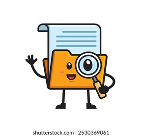 Vetor de design de caractere mascote de pasta de arquivos