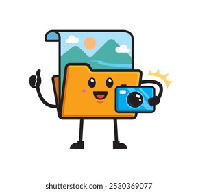 File folder mascot character design vector