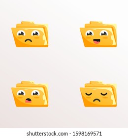 file folder mascot expressions design vector collection