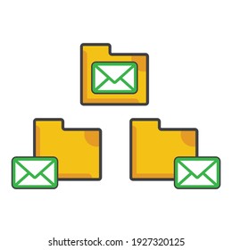 file folder with message icon. file folder illustration. Flat vector icon. can use for, icon design element,ui, web, mobile app.