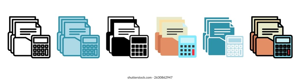 Arquivo Pasta multi estilo, mini ilustração ícone conjunto. use para conceito moderno, impressão, UI, kit UX, web e desenvolvimento de aplicativos. Vetor relacionado com vendas, logística e comércio eletrônico