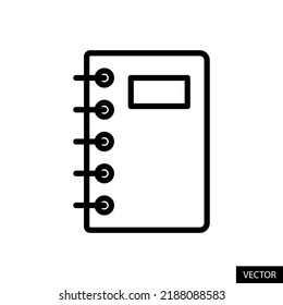 File folder, Notebook, Diary planner, Personal organizer vector icon in line style design for website design, app, UI, isolated on white background. Editable stroke. EPS 10 vector illustration.