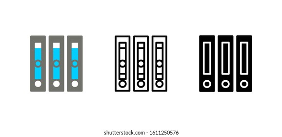File Folder office icon. Service flat, silhouette, line vector illustration on white background
