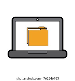 file folder on laptop screen icon image 
