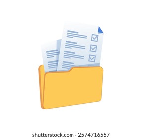 File folder. Open binder, directory with business documents. Information and data archive storage. Saving reports, keeping records, paperwork. Flat vector illustration isolated on white background