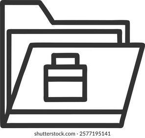 File Folder Organizer Icon Symbolizing Data Management, Ideal for Office Presentations