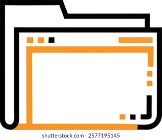 File Folder Organizer Icon Symbolizing Data Management, Ideal for Office Presentations