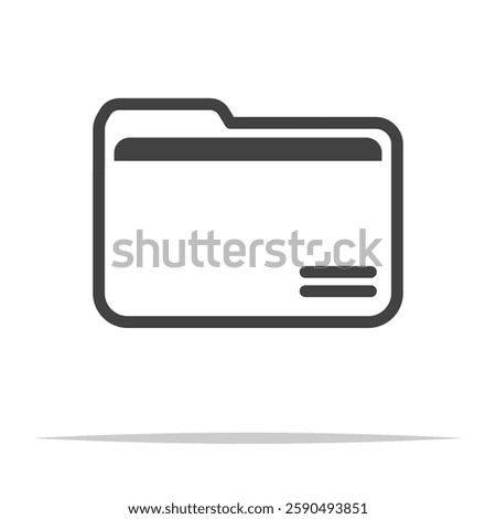 File folder outline icon transparent vector isolated