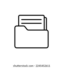 file folder outline style vector icon