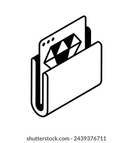 File folder, premium data, important folder isometric vector design