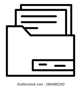 File folder report icon. Outline file folder report vector icon for web design isolated on white background