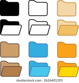 File Folder, Ring Binder, Icon, Computer, Desktop PC Isolated eps