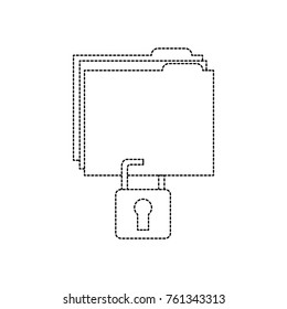 file folder with safety lock  icon image 