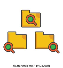 file folder with search icon. file folder illustration. Flat vector icon. can use for, icon design element,ui, web, app.