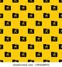 File folder with a skull pattern seamless vector repeat geometric yellow for any design