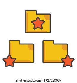 file folder with star icon. file folder illustration. Flat vector icon. can use for, icon design element,ui, web, app.
