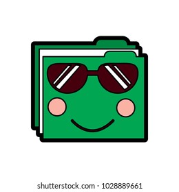 file folder sunglasses emoji icon image 