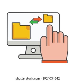 file folder transfer icon. ffile folder transfer illustration. Flat vector icon. can use for, icon design element,ui, web, mobile app.