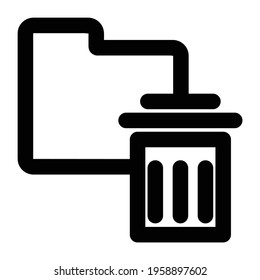 file folder with trash icon. file folder illustration. Flat vector icon. can use for, icon design element,ui, web, app.
