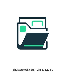 File Folder Two Tone Color Icon. linear style sign for mobile concept and web design. Outline vector icon.