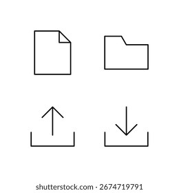 Cargar de carpetas de archivos y conjunto de iconos de Descarga para el sistema de Web moderno