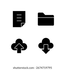File Folder Upload and Download Icon Set for Modern Web System